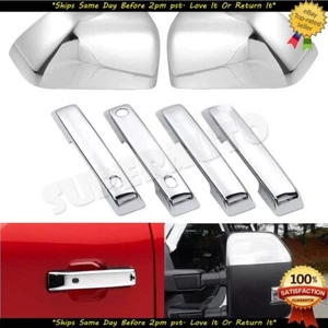 Espejo retrovisor medio cromado superior para Ford F250 F350 2023-2024 + cubiertas de manija de 4 puertas con SMK - Imagen 1 de 3