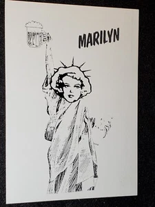 Marilyn Monroe & Statue of Liberty , illustrator "L'artiste Roi" postcard - Picture 1 of 2