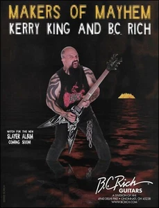 Slayer Kerry King Signature B.C. Anuncio de guitarra Rich Warlock 2005 impresión de anuncio - Imagen 1 de 3