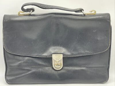 De Colección Roto En Cuero Modelo Dorado Pfiel Adjunto Estuche Breve Documento Bolso de Mano Foto 1 de 4