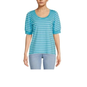 Time and Tru Women's Puff Sleeve Top, Size: XL(16-18) - Picture 1 of 4