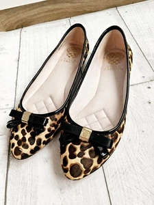 Vince Camuto Pony Hair Leopard Timba Flat Ballerinas with Bows 7M (37) UK4 £115 - Picture 1 of 6