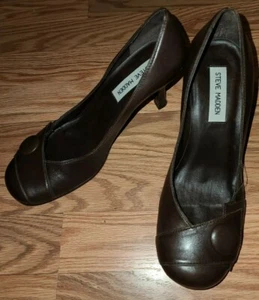 Women's leather brown Steve Madden high heel shoes Glyde size 9m - 3" Heel - Picture 1 of 5