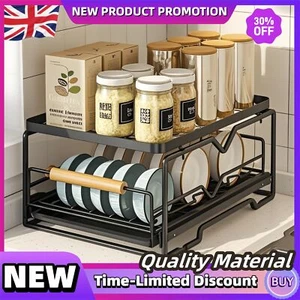 No Rust 2 Tier Dish Drainer Rack Kitchen Sink Washing Draining Board Cups Holder - Picture 1 of 12