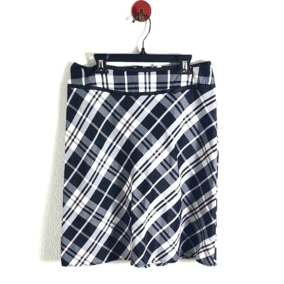 Falda Speechless blanca y negra a cuadros línea A con ribete negro, talla mediana Foto 1 de 4