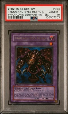YuGiOh Thousand-Eyes Restrict 1st First Edition Ed WAVY PSV-084 PSA 10 Gem Mint - Image 1 of 4
