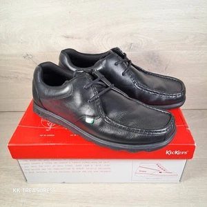 Kickers Fragma Lace Smart Casual Comfort Shoes Black Leather Mens UK11 EU46 - Picture 1 of 24