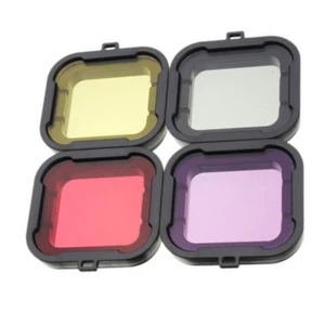 4 In 1 Colorful Dimmable Underwater Diving UV Lens Filter For GoPro Hero 4 3+ D - Picture 1 of 9