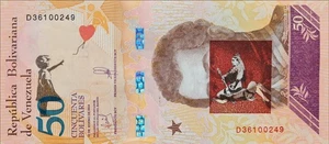 BANKSY * 50 bolívares * Billete real * Dismaland 2015 * Certificado * Sello - Imagen 1 de 10