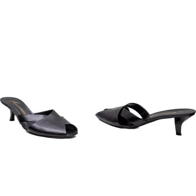 Giuseppe Zanotti Black Leather Mules | Size EU 38 / UK 5 / US 8 | Kitten Heels - Image 1 of 4