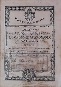 1925 Ferrovie Dello Stato Tessera Anno Santo Esposizione Vaticana 22425 - Imagen 1 de 4