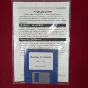 Argo Fermeture Éclair Driver V 1.00a 8.9cm DD Disque pour Acorn Risc OS Par : - Photo 1/2