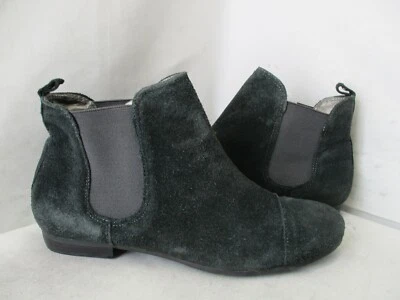 Crewcuts J Crew 深绿色麂皮绒皮革一脚蹬切尔西踝靴青少年 5 码 — 第 1/4 张图片