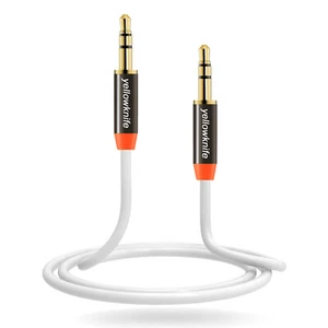 Silver/Gold Plated 3FT - 3.5mm Aux Auxiliary Audio Cable Cord for Headphones - Picture 1 of 12