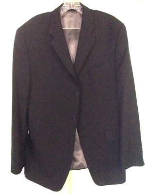 MEN'S SZ 42 R CALVIN KLEIN COAT SUIT JACKET BLACK MICRO MINI PIN STRIPE BLAZER - Image 1 of 4