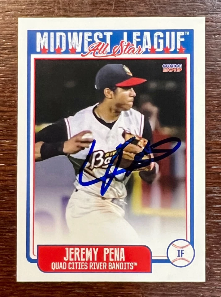 JEREMY PENA Signed 2019 Midwest League All Star Card 2022 World Series MVP - Image 1 of 1