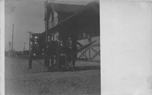 F82/ Occupational RPPC Postcard c1910 Railroad Depot Workers 10 - Picture 1 of 4