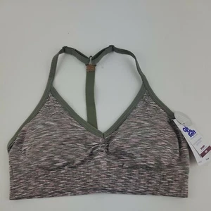 Justice Oh So Soft Pink and Olive Racer Back Sports Bra Removable Pads Size 30 - Picture 1 of 6