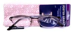 Foster Grant FGLR Taupe Women's Semi-Rimless Oval Reading Glasses Pick Strength - Picture 1 of 4
