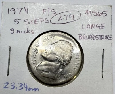 1974 Jefferson Nickel Broadstruck Error Gem BU 5 Steps Nice Eye Appeal - Image 1 of 4
