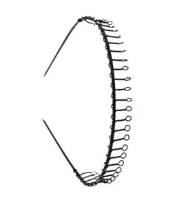 Fascia per capelli 1 filo sport UniSex sicura antiscivolo denti passanti attorcigliati nera - Foto 1 di 5