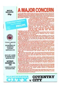 Manchester City v Coventry City 1985-1986 Division One 14/12/1985 - Picture 1 of 1