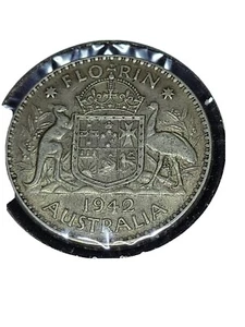 Australia Florin 1942 Nice  Coin.   #10 - Picture 1 of 5