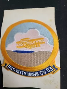 Vintage USS Kitty Hawk-CVA63 3" Embroidered Sew-On Patch NEW/UNUSED - Picture 1 of 3