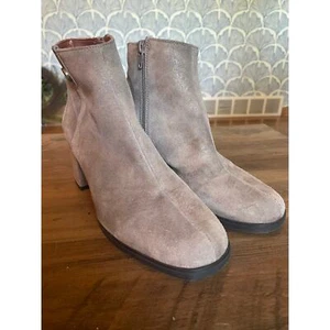 Hispanitas Shimmer Leather and Suede Block Heel Boots - Picture 1 of 7