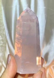 GORGEOUS GEMMY PINK GIRASOL ROSE QUARTZ POLISHED CRYSTAL POINT TOWER BRAZIL *2 - Picture 1 of 6