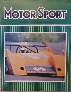 Magazine Motor Sport -Vol XLVIII-No. 9-1972-September- London-The Teesdale Publi - Imagen 1 de 10