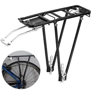 Alloy Rear Bicycle Pannier Rack Carrier Bag Luggage Cycle Mountain Bike Black - Picture 1 of 13