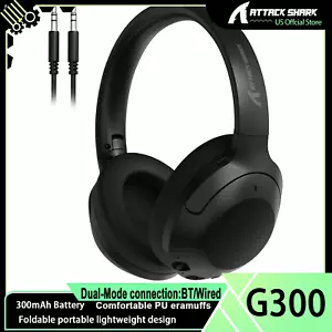 ATTACK SHARK G300 Wireless Over-Ear Headphones with Active Noise Cancelling - Picture 1 of 25