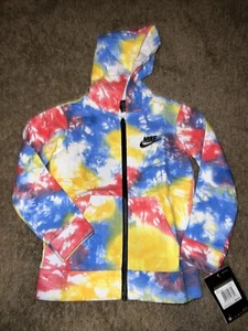 NEW NWT boys Size 4 Nike Colorful Tie Dye Zip Up Hoodie - Picture 1 of 1