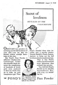 1948 Advertf for PONDS Face Powder Small Original VISCOUNTESS TARBAT Print Ad - Foto 1 di 1