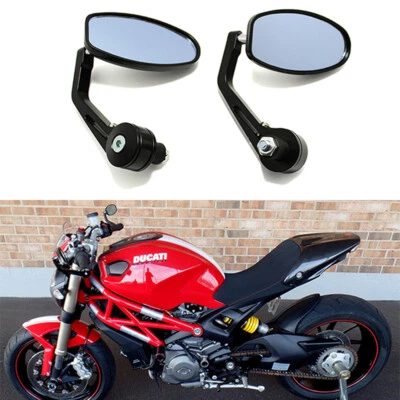 Motorcycle Handle Bar End Side Mirrors 7/8'' for Ducati Monster 696 750 1200 S4R - Image 1 of 4