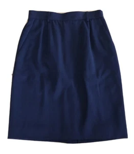 VTG Liz Claiborne Collection Navy Blue Wool Skirt Career Straight Classic Size 6 - Picture 1 of 6