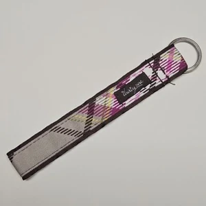Thirty-One Keychain Wrist Strap Fob Gray Pink Plaid 31 #2 - Picture 1 of 5