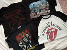 Lot Of 4 T Shirts, (M) Kiss, Rolling Stones, Led Zepplin, Harley Davidson