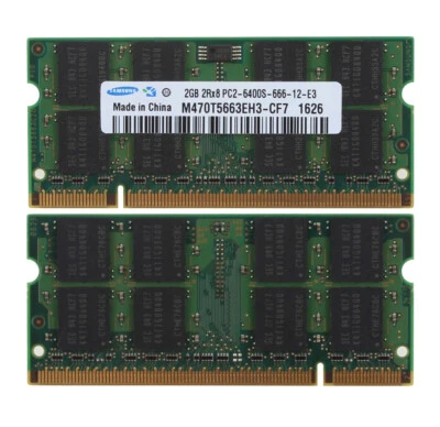 4 G 4GB 2X 2GB 2 G PC2-6400 DDR2-800MHz SODIMM Memory For MacBook iMac 2008 2009 - Image 1 of 4