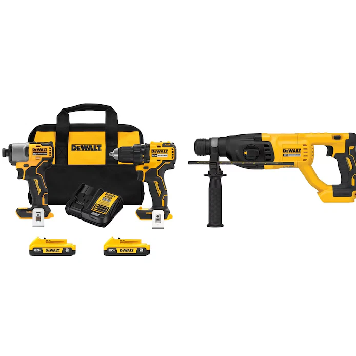 DEWALT 20V MAX 2 Herramientas Herramienta Eléctrica 1 pulgada SDS-plus Taladro Percutor Rotativo 2 Baterías Foto 1 de 1