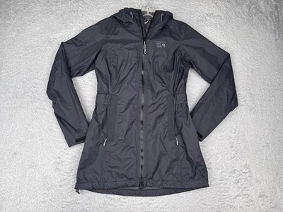 Jaqueta Mountain Hard Wear Feminina XS Preta com Capuz Capa de Chuva Leve Parka - Imagem 1 de 4