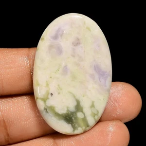 56.00 Cts Natural Oval Indian Peace Jade Wire Wrap Cabochon Gemstone 39X25X5 mm - Picture 1 of 6