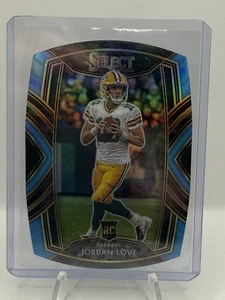 Jordan Love 2020 Panini Select Rookie Club Level azul claro troquelado #247 Packers - Imagen 1 de 2