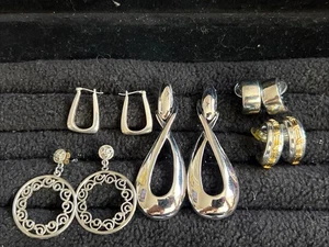 Vintage Ohrringe Silberfarben Konvolut 5 Paar - Bild 1 von 11