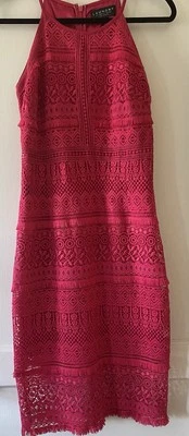 Vestido Laundry By Shelli Segal Rosa Funda Bodycon Crochet Talla 4 Aleta Foto 1 de 4