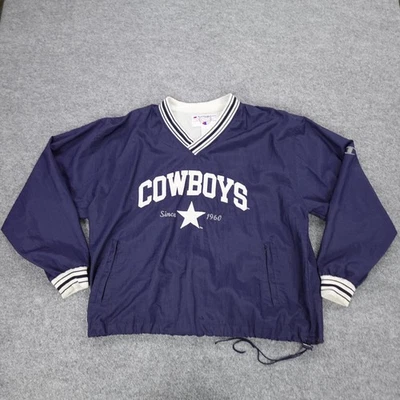 Chaqueta de Colección Dallas Cowboys Para Hombres XL Azul NFL Logo Fútbol Pullover Años 90 Foto 1 de 4