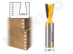 8Â° X 1/2" Dovetail Router Bit - 1/2" Shank - Yonico 14117 - Imagen 1 de 1