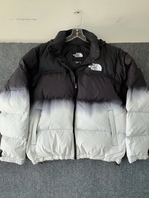 The North Face Mens XL 1996 Retro Nuptse 700 Down Jacket Dip Dye Black White - Image 1 of 4