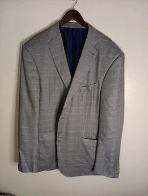 Casaco esportivo Ermenegildo Zegna Houndstooth cinza EU62L/52USL cashmere e mistura de seda - Imagem 1 de 4